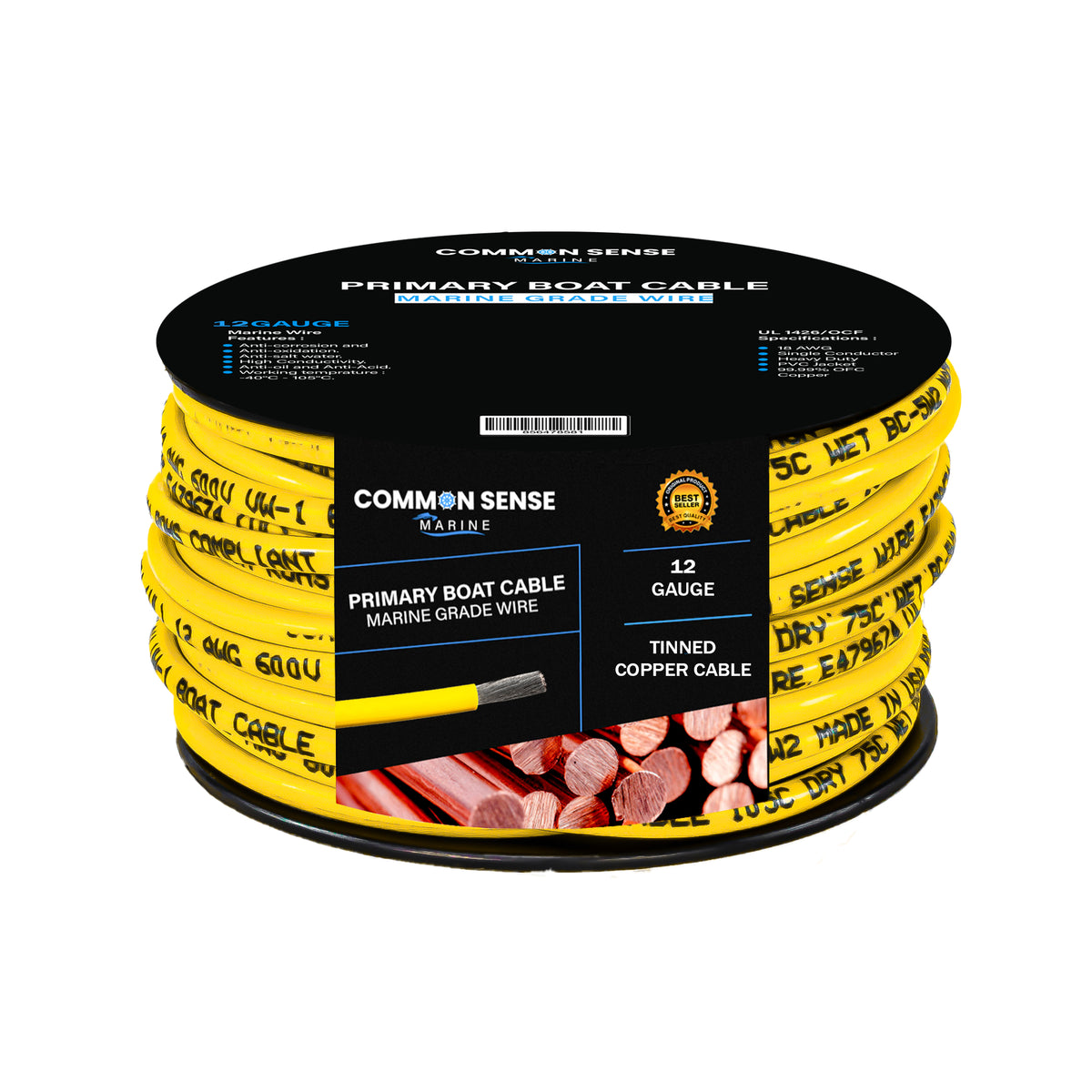 12 AWG Wire - Tinned Copper Primary/Battery – Marine Wire