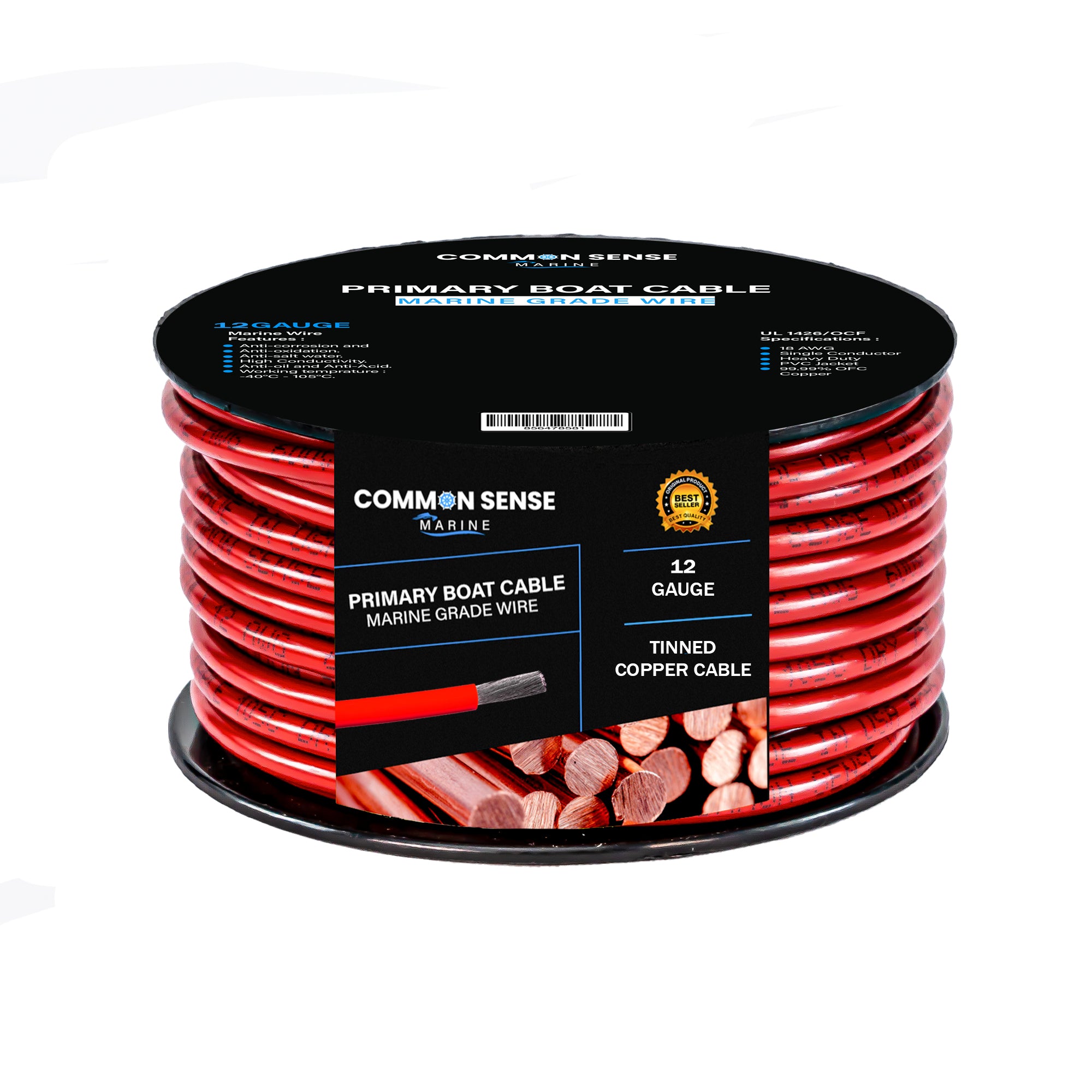 12 AWG Wire - Tinned Copper Primary/Battery – Marine Wire